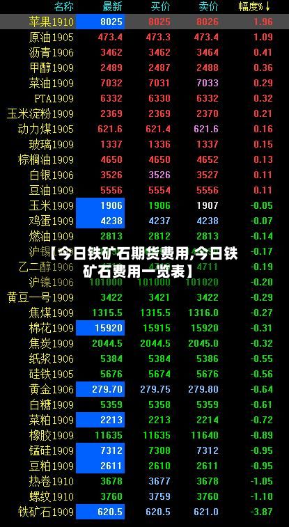 【今日铁矿石期货费用,今日铁矿石费用一览表】
