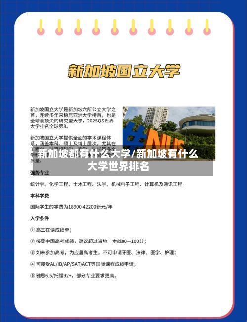 新加坡都有什么大学/新加坡有什么大学世界排名