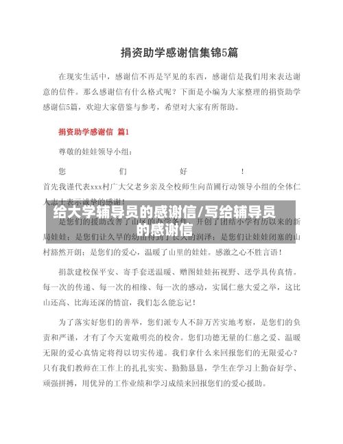 给大学辅导员的感谢信/写给辅导员的感谢信-第2张图片