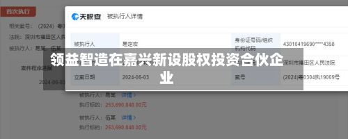 领益智造在嘉兴新设股权投资合伙企业-第3张图片