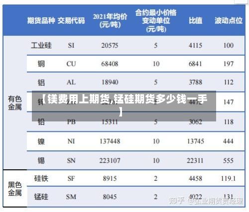 【镁费用上期货,锰硅期货多少钱一手】-第3张图片