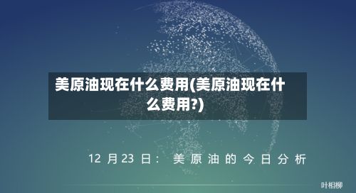 美原油现在什么费用(美原油现在什么费用?)