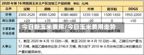 今日新玉米费用/今日玉米费用走势