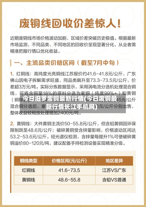 今日汨罗废铜最新行情(今日废铜最新行情长江手机网)