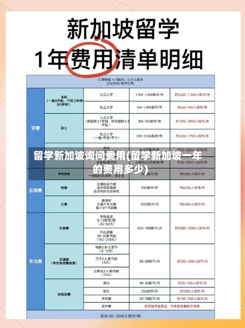 留学新加坡询问费用(留学新加坡一年的费用多少)-第3张图片