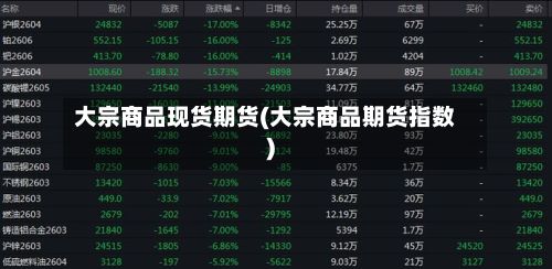 大宗商品现货期货(大宗商品期货指数)