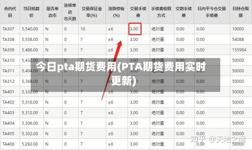 今日pta期货费用(PTA期货费用实时更新)-第2张图片