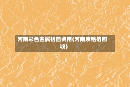 河南彩色金属铝箔费用(河南废铝箔回收)