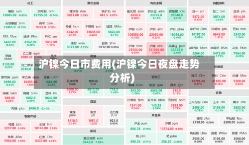 沪镍今日市费用(沪镍今日夜盘走势分析)