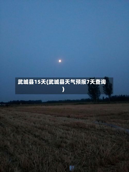 武城县15天(武城县天气预报7天查询)