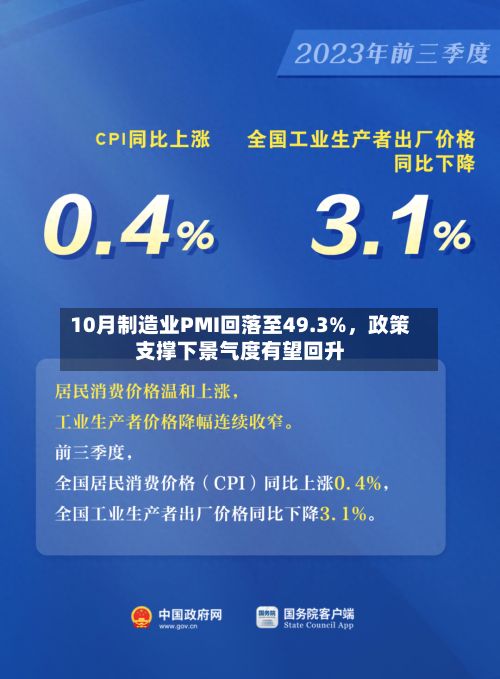 10月制造业PMI回落至49.3%，政策支撑下景气度有望回升