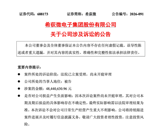 688173，被子公司前外籍CEO起诉，“讨薪	”超4800万